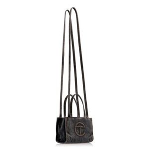 Small Telfar Denim Shopper- Black